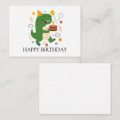 Verjaardag van Dino Bash Notitiekaartje (Voorkant / Achterkant)