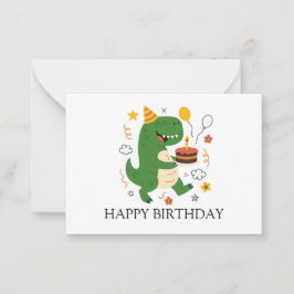 Verjaardag van Dino Bash Notitiekaartje