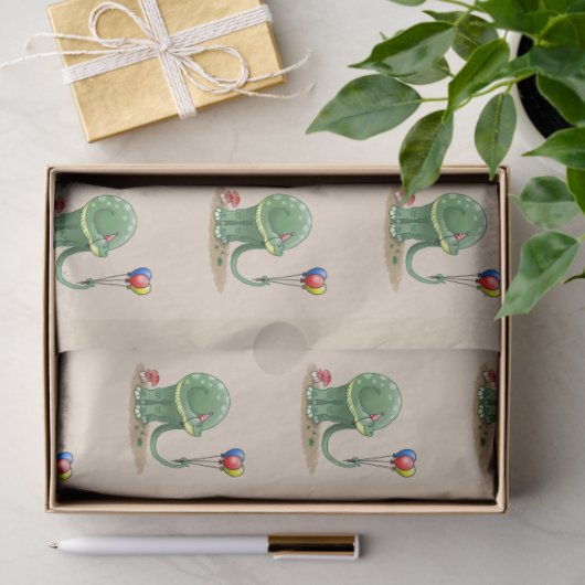 Verjaardag van dinosaurussen en ballonnen tissuepapier (Geschenk)