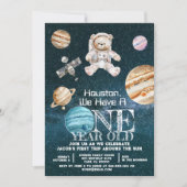 Verjaardag van een 1-jarige astronaut in de ruimte kaart (Voorkant)