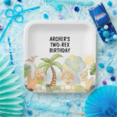 Verjaardag van een A-saurus dinosaurus Papieren Bordje (Feest)
