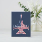 Verjaardag van een Amerikaans patriottisch straalj Briefkaart (Staand voorkant)