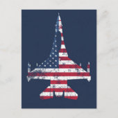 Verjaardag van een Amerikaans patriottisch straalj Briefkaart (Voorkant)
