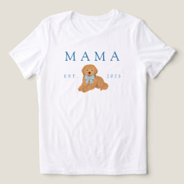 Verjaardag van een Blue Mama Golden Doodle Puppy Tri-Blend Shirt