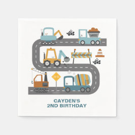 Verjaardag van een bouwwagen servet