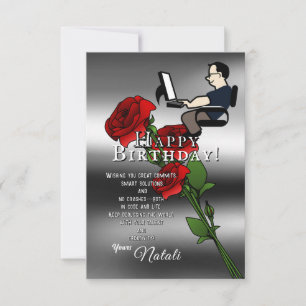 Verjaardag van een briljante software engineer kaart