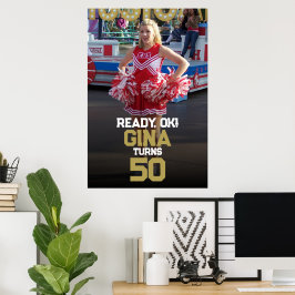 Verjaardag van een cheerleader op de middelbare sc poster