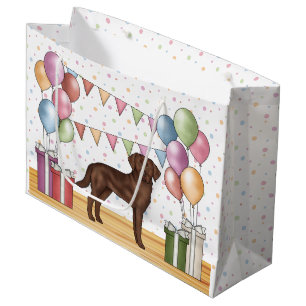 Verjaardag van een chocolade Labrador Retriever ho Groot Cadeauzakje