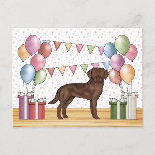 Verjaardag van een chocoladebruine labrador retrie briefkaart