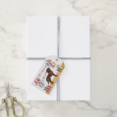 Verjaardag van een chocoladebruine Labrador Retrie Cadeaulabel (Met Touw)