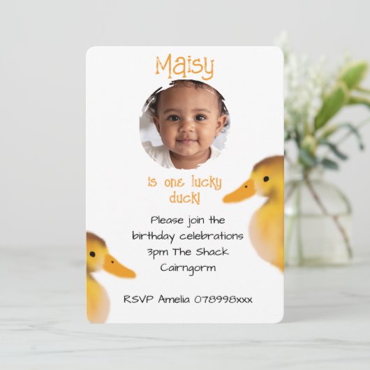 Verjaardag van een gelukkige eend kaart (Staand voorkant)