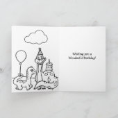 Verjaardag van een gepersonaliseerd dinosaurusmeis kaart (Binnen)