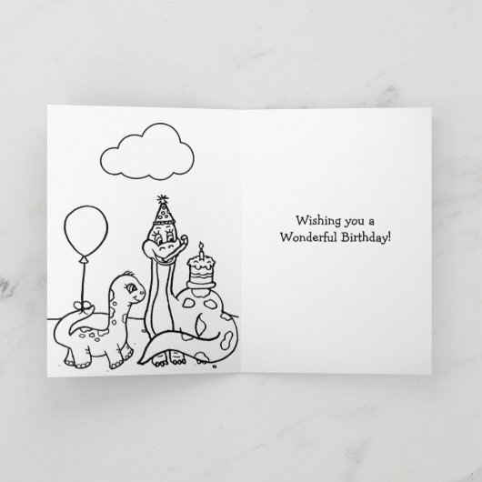 Verjaardag van een gepersonaliseerd dinosaurusmeis kaart (Binnen)