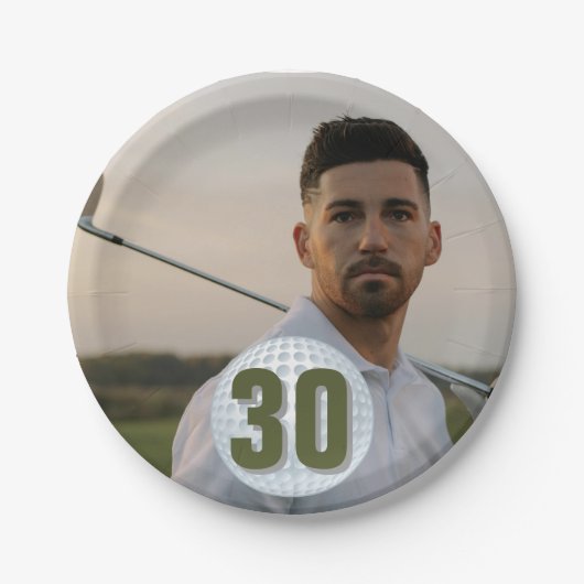 Verjaardag van een golfer Bash Papieren Bordje (Voorkant)