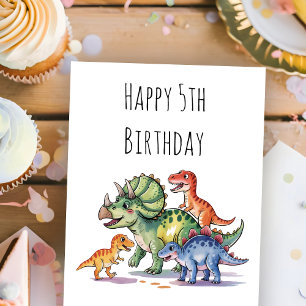 Verjaardag van een leuk persoonlijk dinosaurus voo kaart