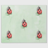 Verjaardag van een lieveheersbeestje op een weide  cadeaupapier (Vlak)