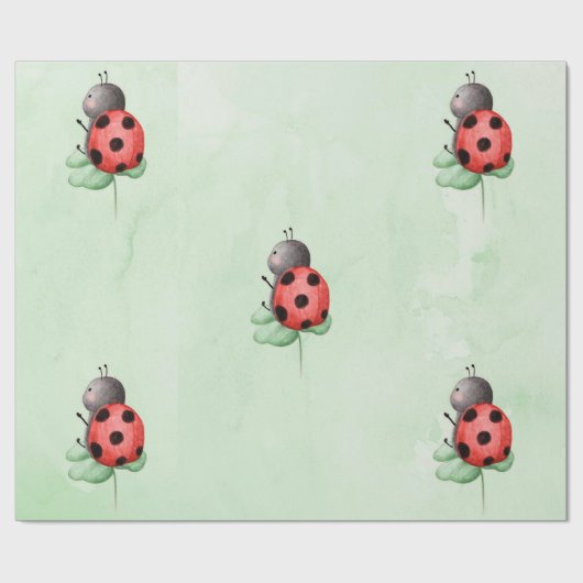 Verjaardag van een lieveheersbeestje op een weide  cadeaupapier (Vlak)