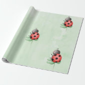 Verjaardag van een lieveheersbeestje op een weide  cadeaupapier (Uitgerold)