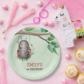 Verjaardag van een lieveheersbeestje op een weide  papieren bordje (Feest)