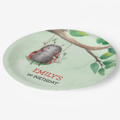 Verjaardag van een lieveheersbeestje op een weide  papieren bordje (Gekanteld)