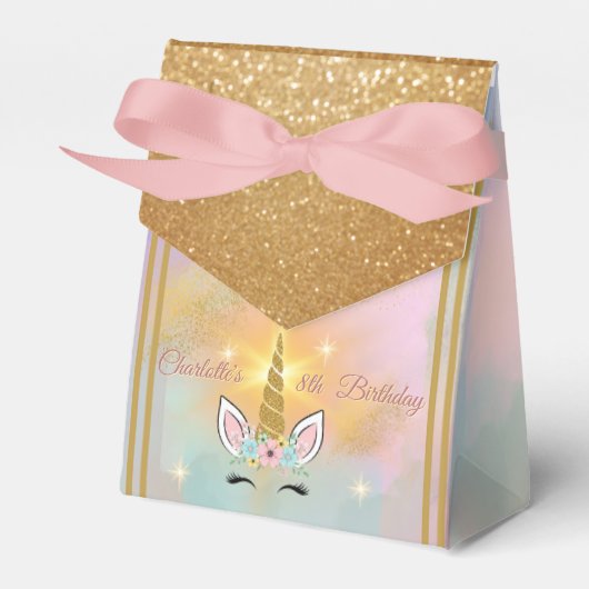 Verjaardag van een magisch eenhoornmeisje bedankdoosjes (Voorkant Zijde)