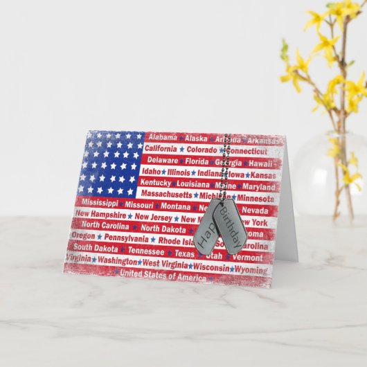 Verjaardag van een militair kaart (Gele Bloem)