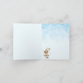 Verjaardag van een moppige puppy met feesthoed bedankkaart (Binnen)