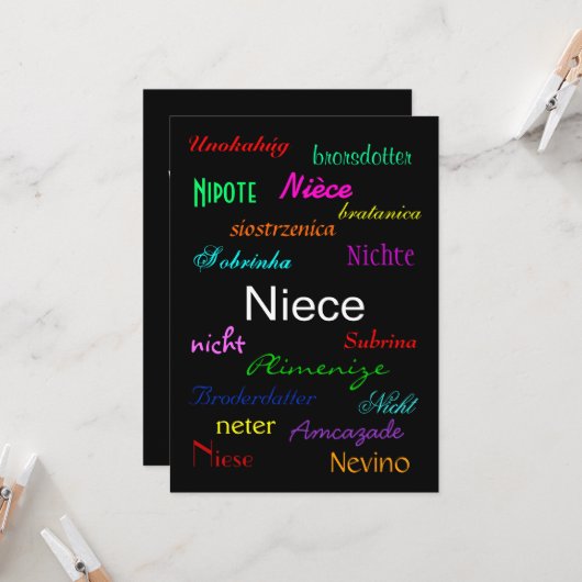 "Verjaardag van een nicht I" Aanpasbare Plat Kaart (Voorkant / Achterkant in situ)