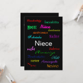 "Verjaardag van een nicht I" Aanpasbare Rechthoeki Kaart (Voorkant / Achterkant in situ)