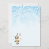 Verjaardag van een puppy met feesthoed bedankkaart (Achterkant)