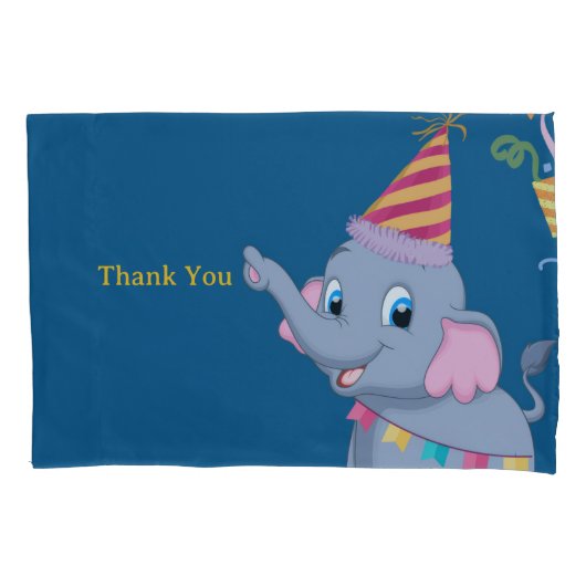 Verjaardag van een schattige olifant kussensloop (Voorkant)