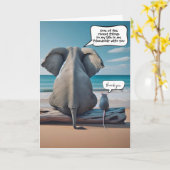 Verjaardag van een vriend, olifant en muis kaart (Gele Bloem)