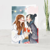 Verjaardag van een vriend van het Schattige Vrouw Kaart (Voorkant)