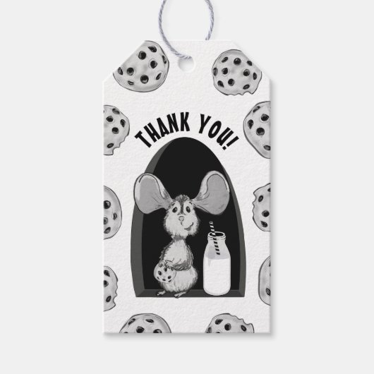 Verjaardag van een zoete koekjesmuis cadeaulabel (Voorkant)