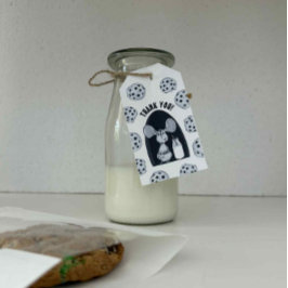 Verjaardag van een zoete koekjesmuis cadeaulabel