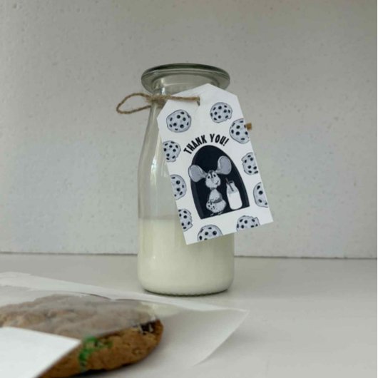 Verjaardag van een zoete koekjesmuis cadeaulabel