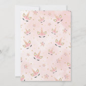 Verjaardag van eenhoorn met gouden glitter kaart (Achterkant)