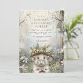 Verjaardag van Enchanted Forest Girl Kaart (Staand voorkant)
