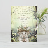 Verjaardag van Enchanted Forest Girl Kaart (Staand voorkant)