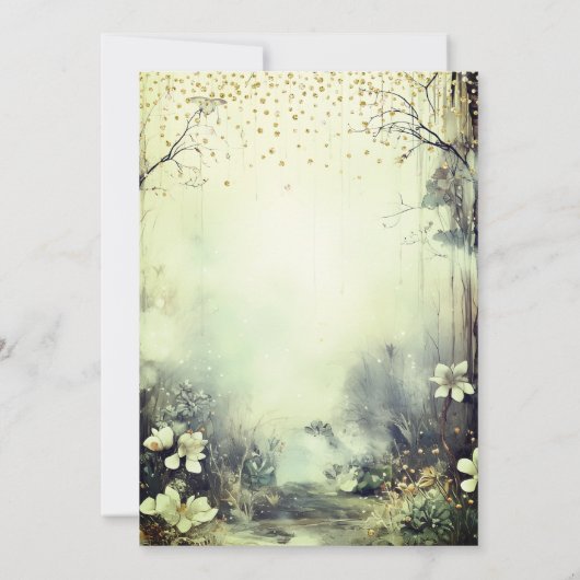 Verjaardag van Enchanted Forest Girl Kaart (Achterkant)