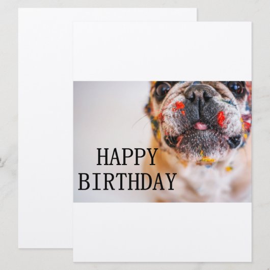 verjaardag van frenchie kaart (Voorkant / Achterkant)