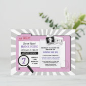 Verjaardag van geheim agent PinkDetective Mission  Kaart (Staand voorkant)