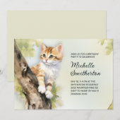 Verjaardag van gele kattenboom meisje vrouwen kaart (Voorkant / Achterkant)