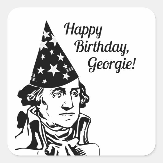 Verjaardag van George Washington Vierkante Sticker (Voorkant)