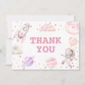 Verjaardag van Girl Space Bedankkaart (Voorkant)
