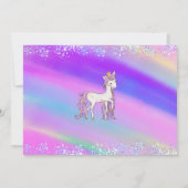 Verjaardag van Girl's Unicorn Sparkle Kaart (Achterkant)