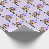 verjaardag van Golden Retriever Cadeaupapier (Hoek)