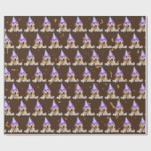 verjaardag van Golden Retriever Cadeaupapier (Vlak)