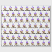 verjaardag van Golden Retriever Cadeaupapier (Vlak)