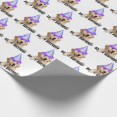 verjaardag van Golden Retriever Cadeaupapier (Hoek)